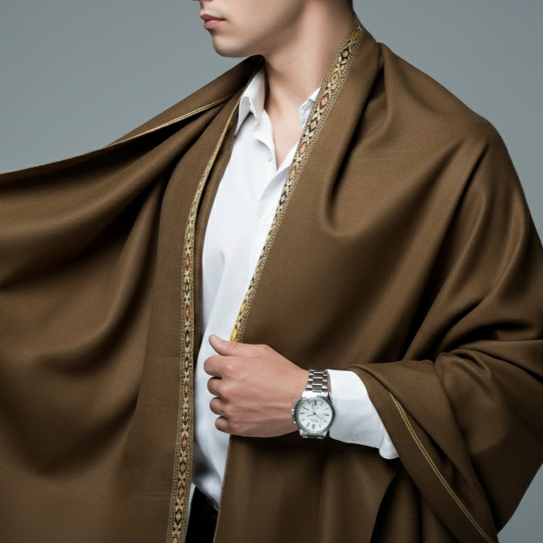 Pure Brown Pashmina wool shawl | Hand made from Swat Pakistan